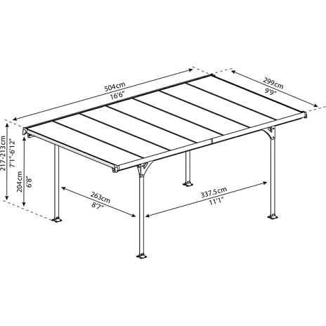 Canopia by Palram Verona 5000 carport - antracitgrå
