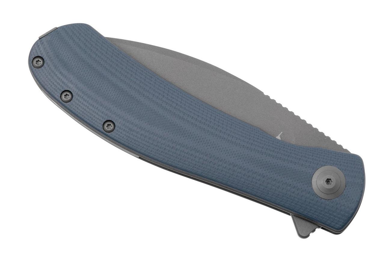 Trollsky Knives Mandu XL MT001-XL Dark Bead Blast D2, Grey G10 zakmes