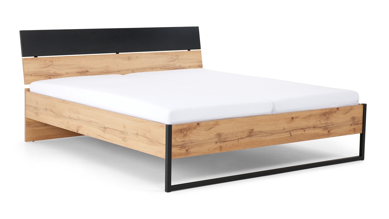 Bed Oakham oak wotan/black