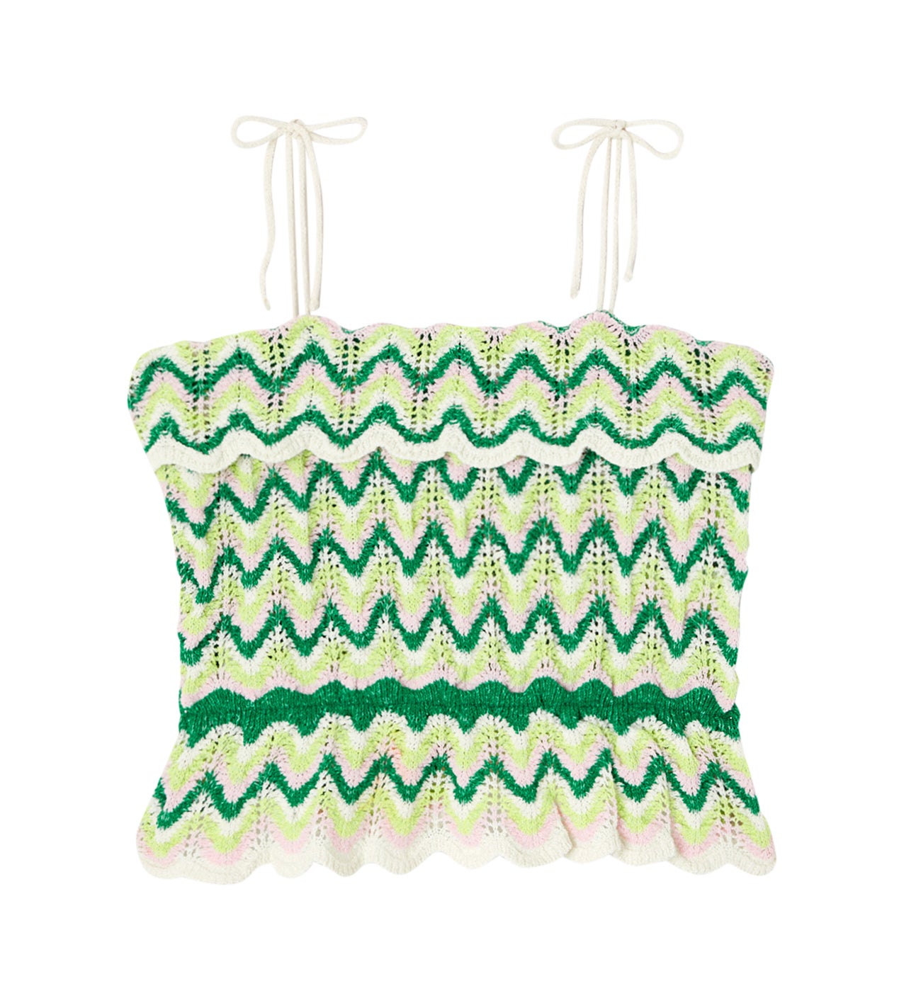 Top en crochet coloré Femme - Rayures multicolores