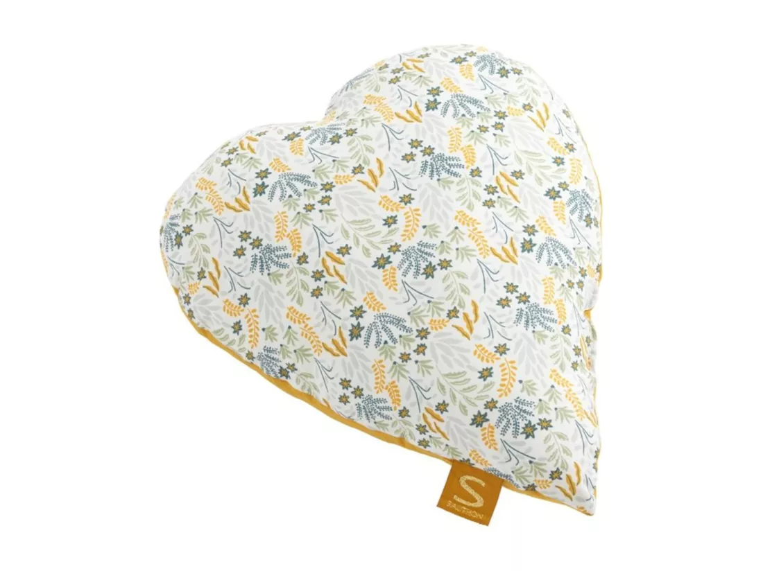 Coussin déco 30x30cm en coton jaune