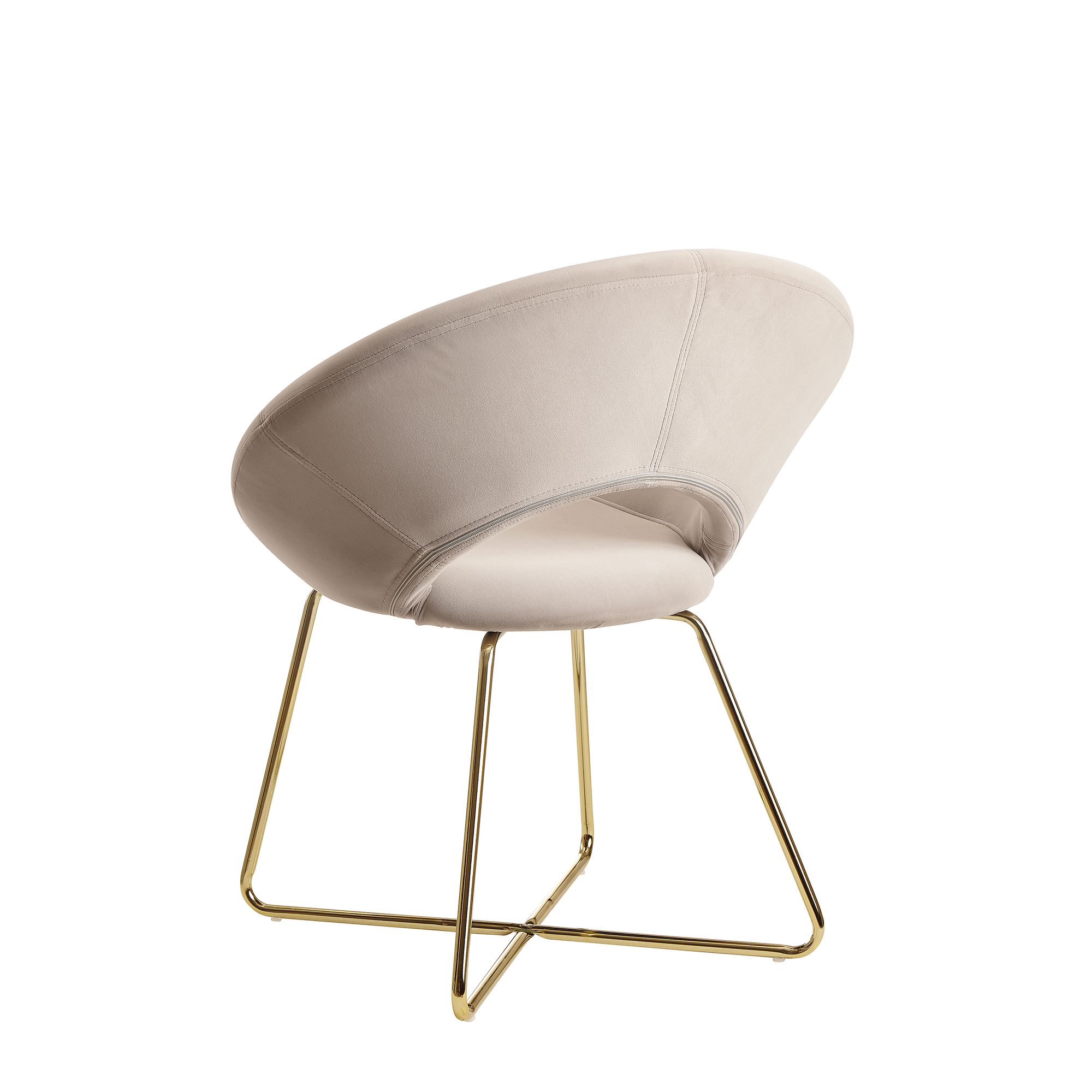 KADIMA DESIGN Esszimmerstuhl NETO: Samtbezug, Metallbeine, 57x83x60 cm, Kunststoffnoppen, Hellgrau/Beige/Rosa/Dunkelgrau.