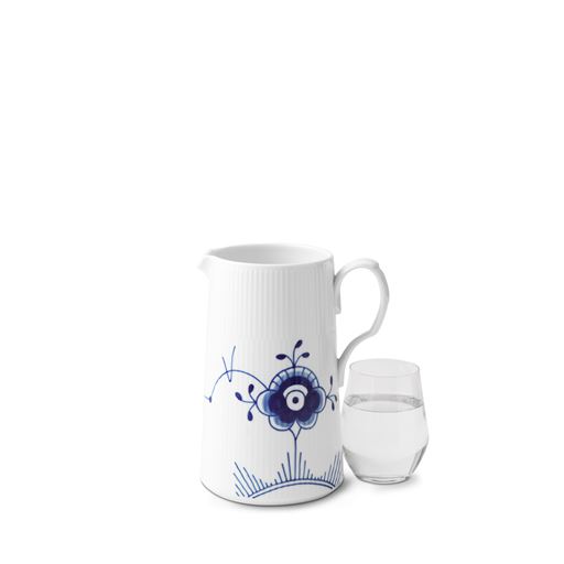 Royal Copenhagen Blå Mega Riflet Kande, 1,6 L