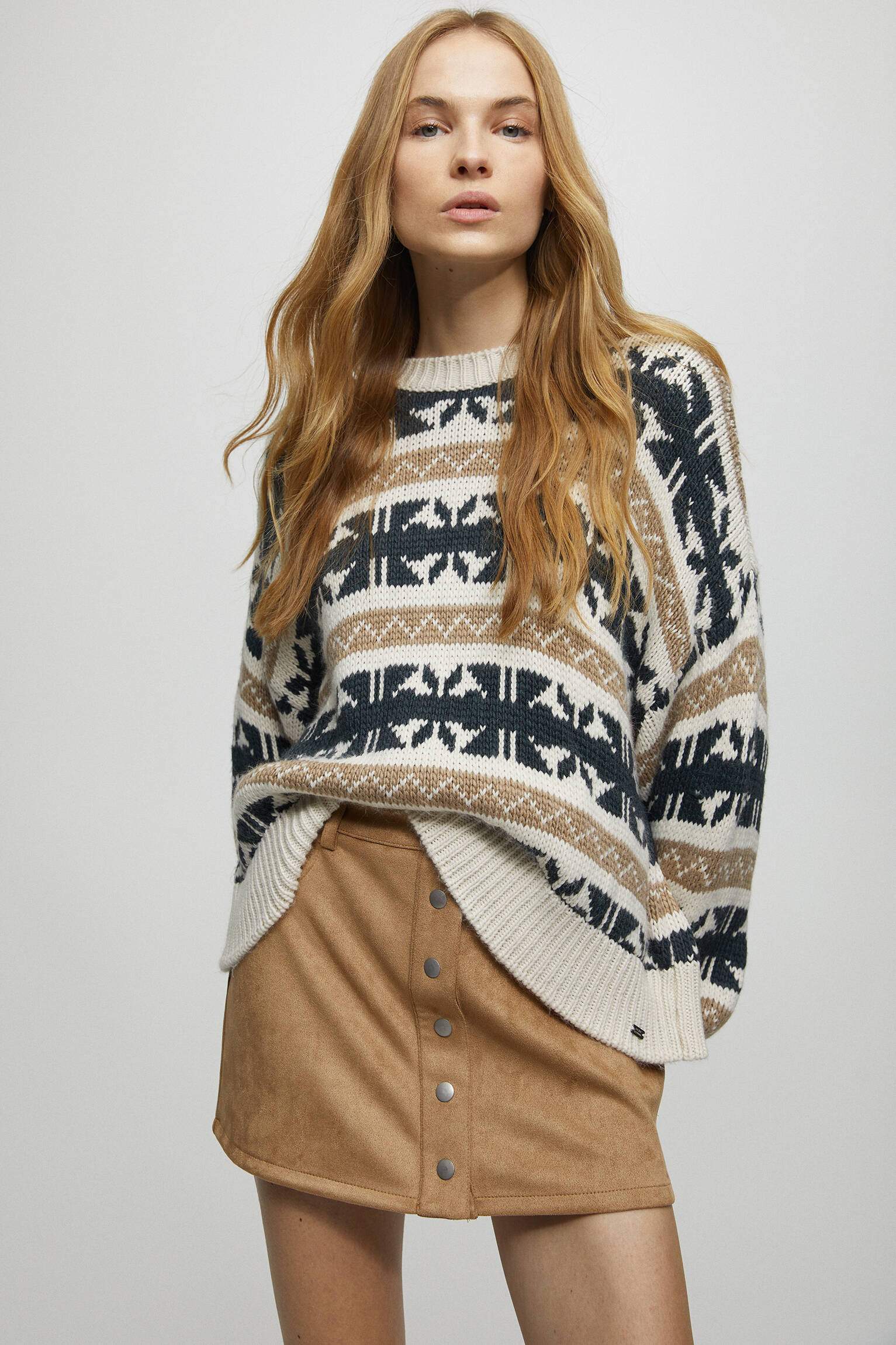 Malha jacquard - Natural