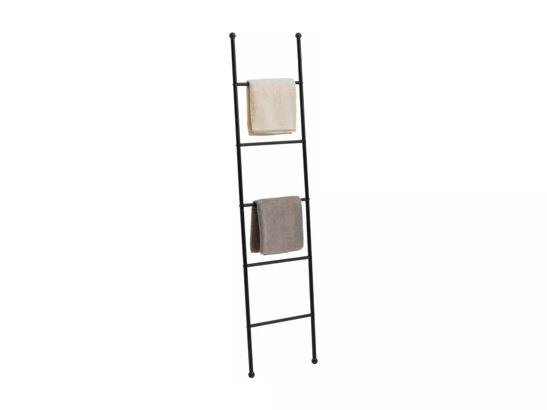 Echelle CASTEL porte-serviette échelle de décoration avec 5 barreaux, en métal laqué noir
