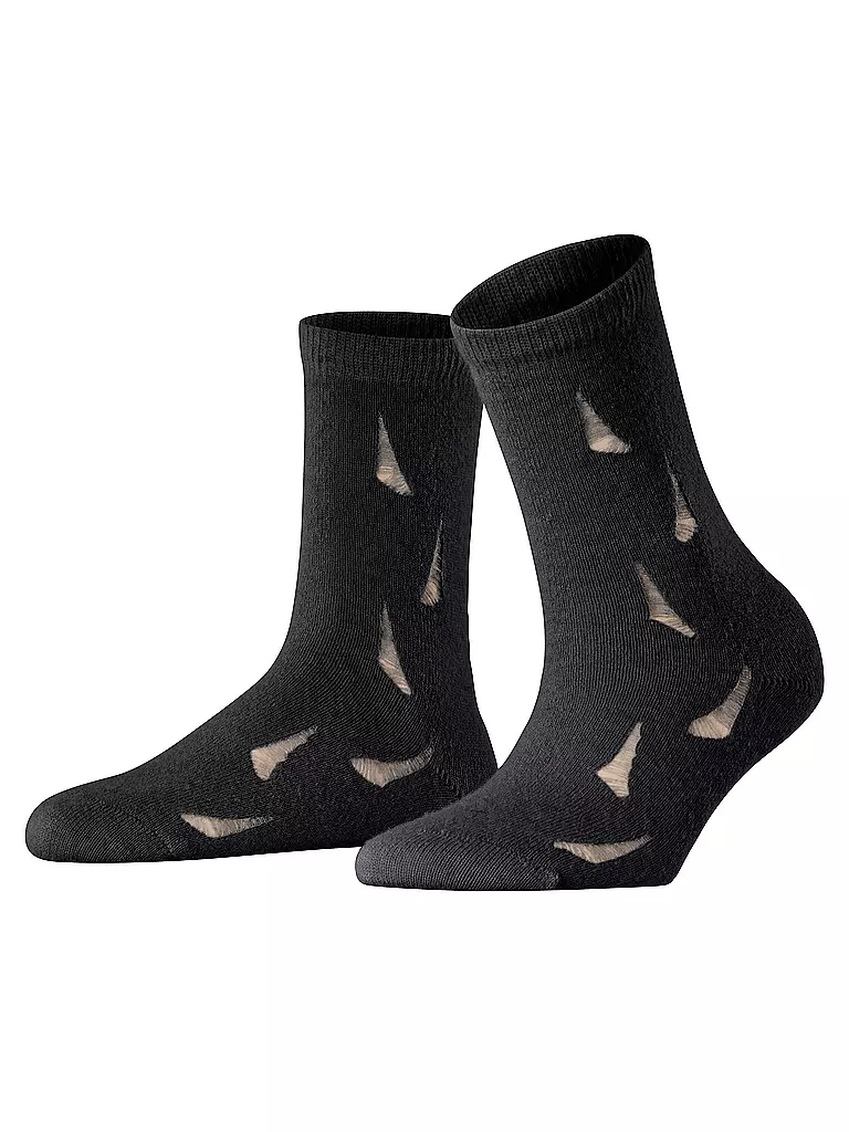 FALKE Socken DISTRESSED black schwarz