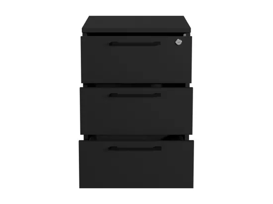 Conteneur de rangement mobile avec tiroirs sur roulettes pour bureau, noir