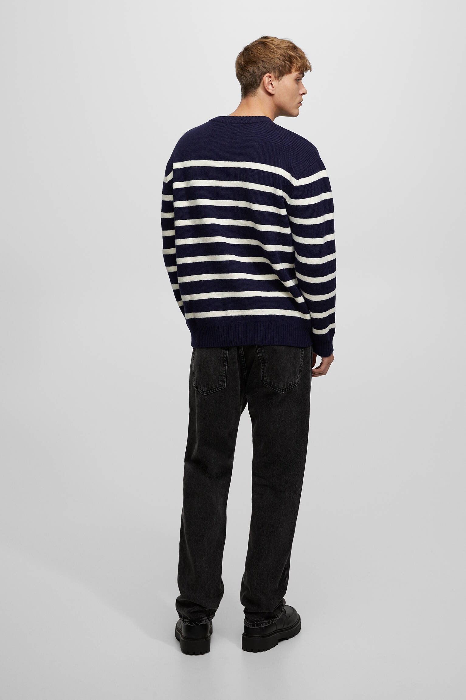 Calça jeans tingida de forma folgada - Neg-Delav