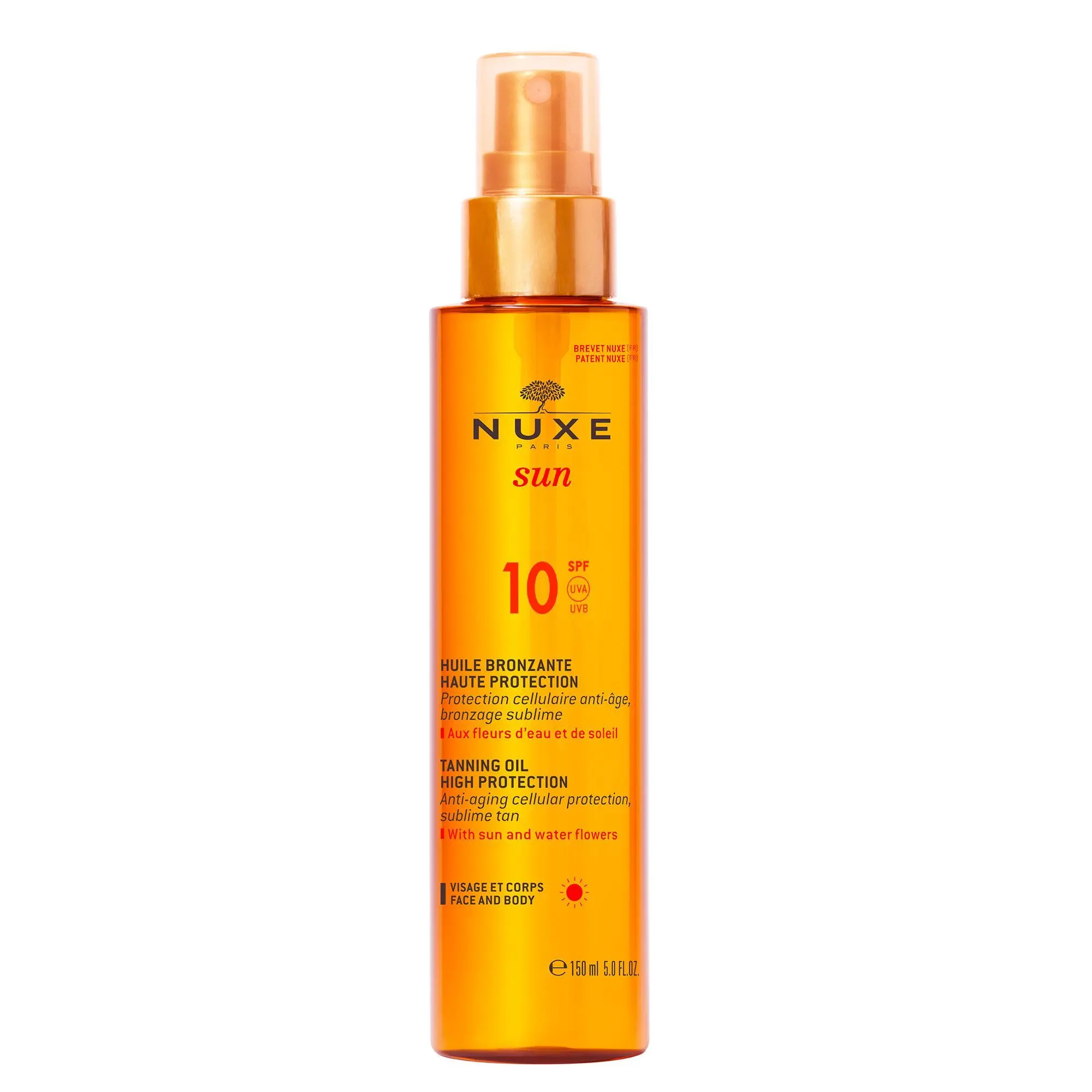 Nuxe - Huile Bronzante Visage et Corps SPF10 Nuxe Sun 150ml - Protection