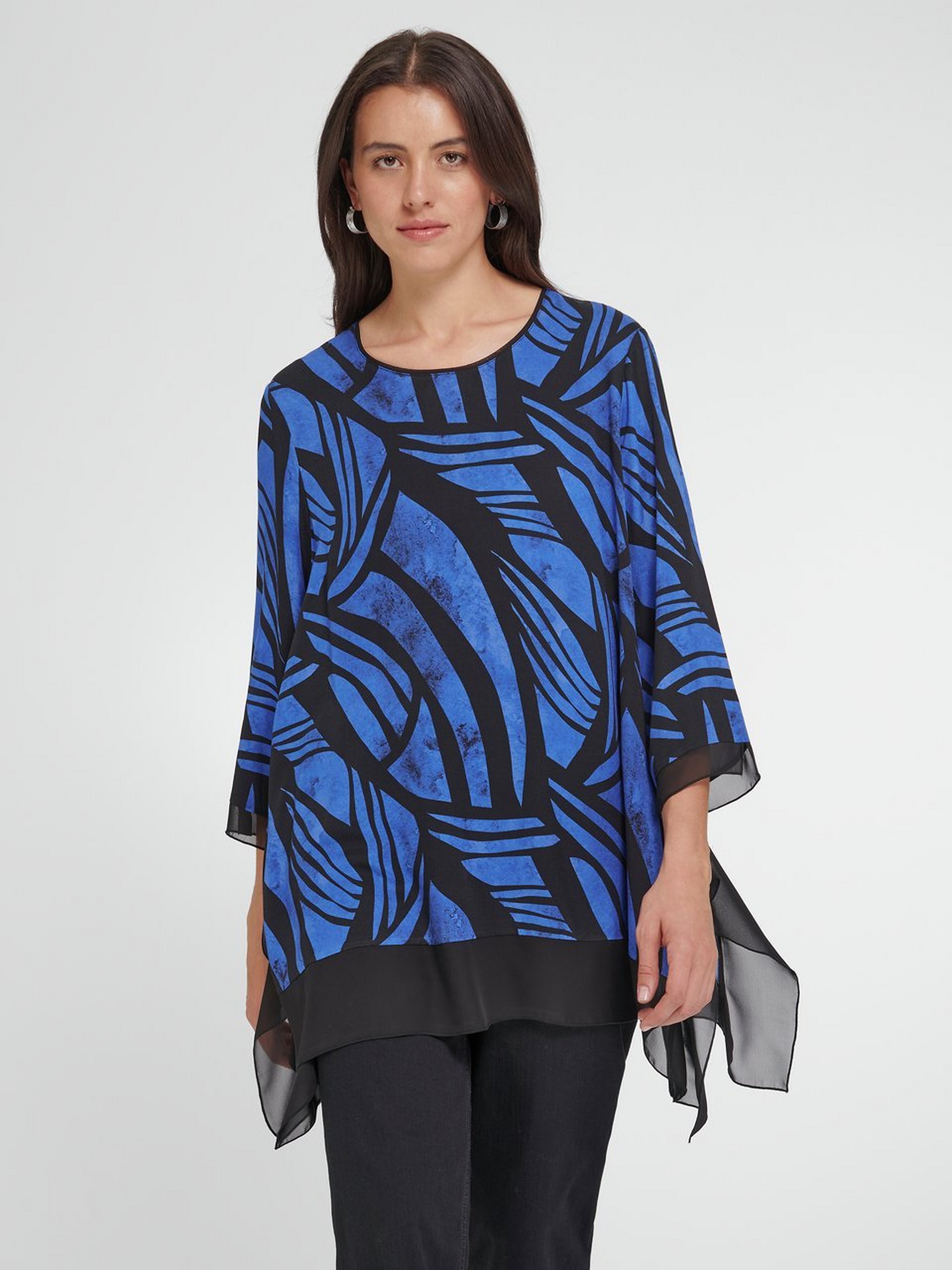 Long-Bluse mit 3/4-Arm
