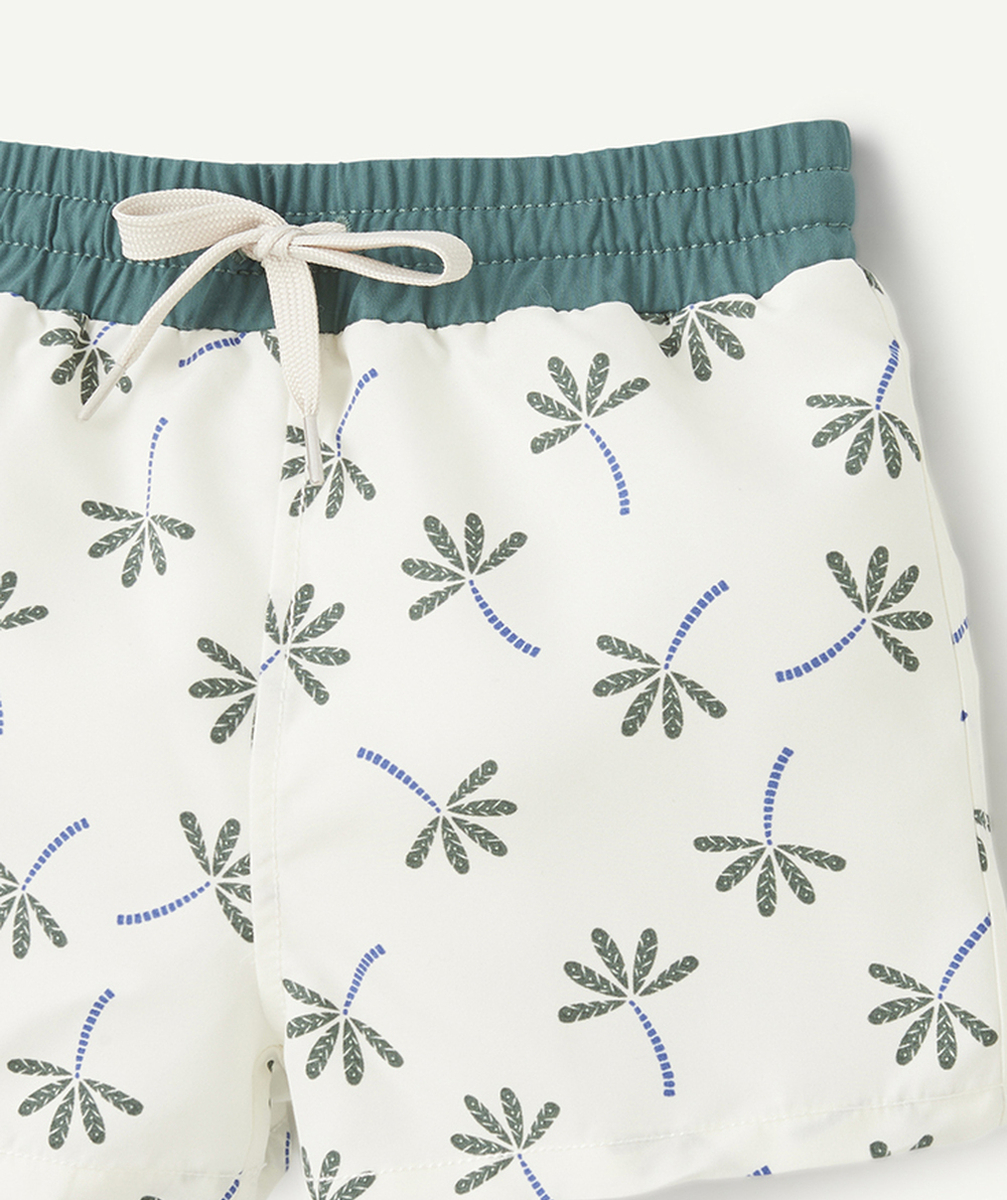 LASSIGSHORT DE BAIN ANTI-UV BÉBÉ GARÇON BLANC AVEC IMPRIMÉ PALMIER