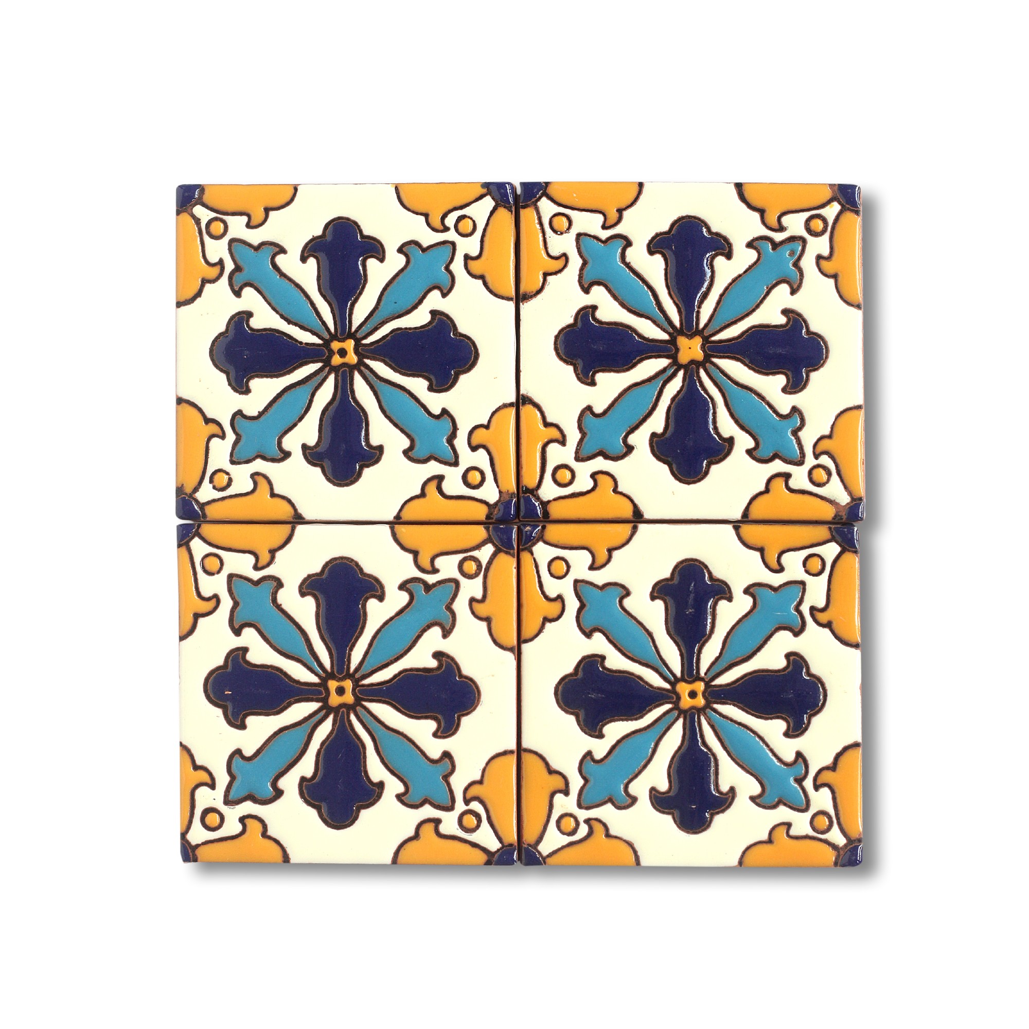 Reliefkachel 'Toluca', multicolor, T 10 cm, B 10 cm, H 0,5 cm von fischer's lagerhaus