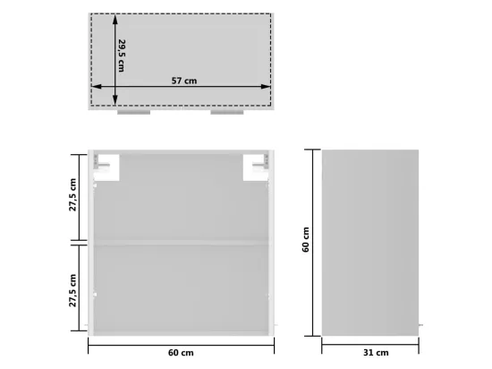 Armoire en verre suspendue 