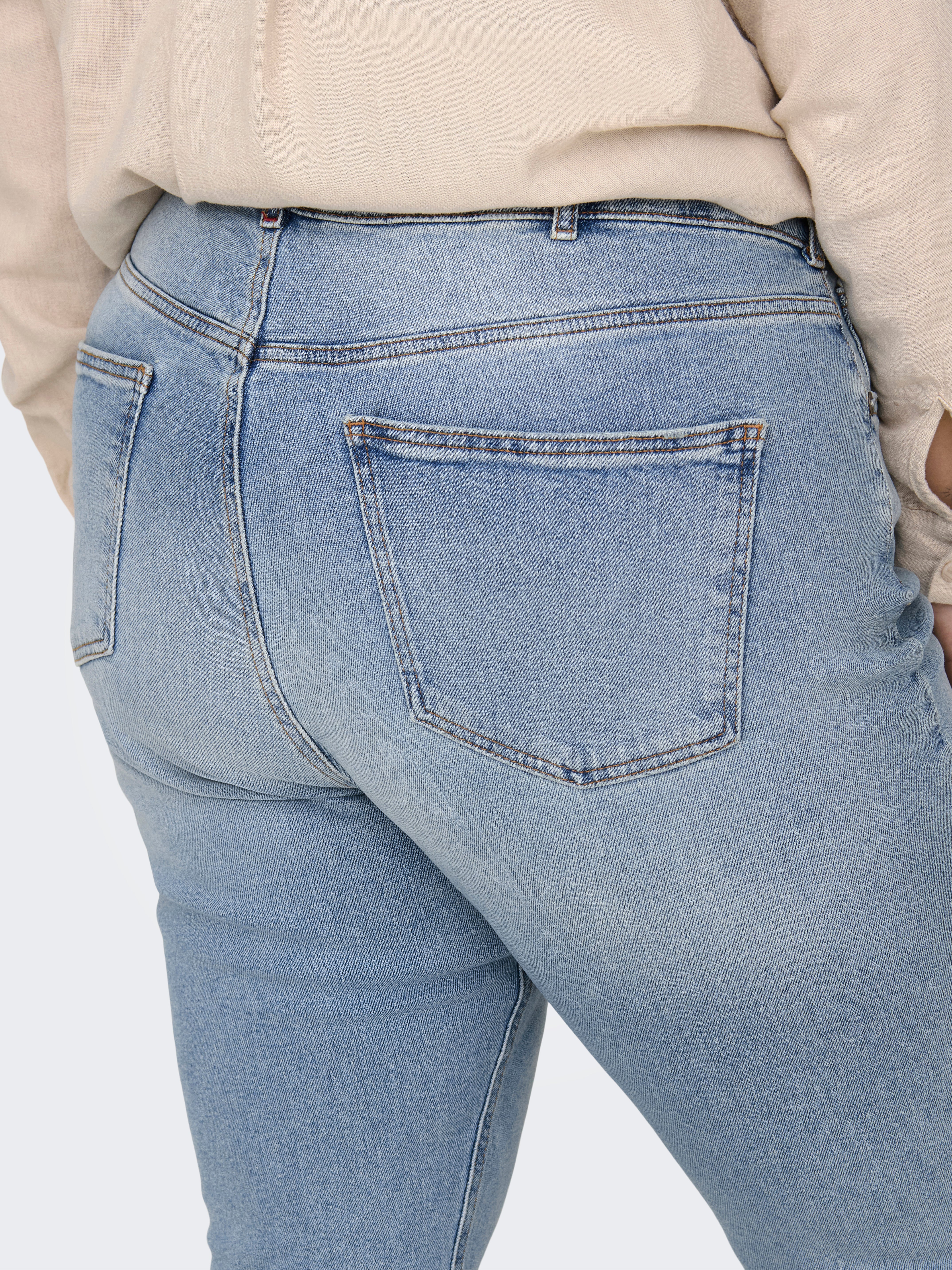 CARBROOME Hohe Taille Gerade geschnitten Jeans Light Blue Denim