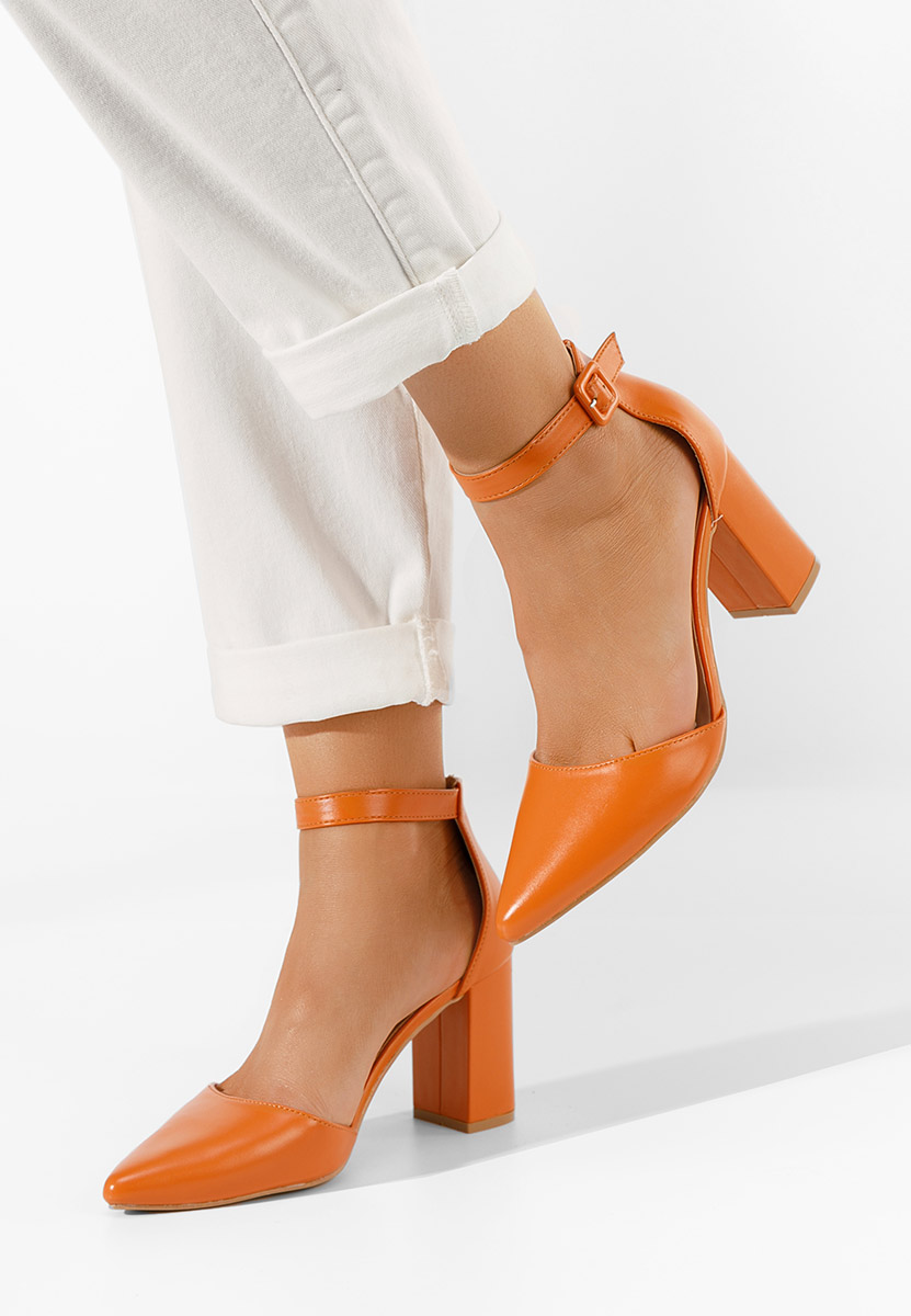 Chaussures à talon épais orange Daphne
