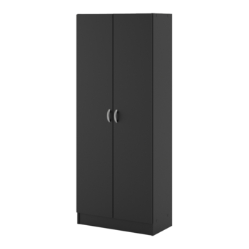 Kledingkast 2-deurs Fabian zwart hout 170 x 70 x 35 cm