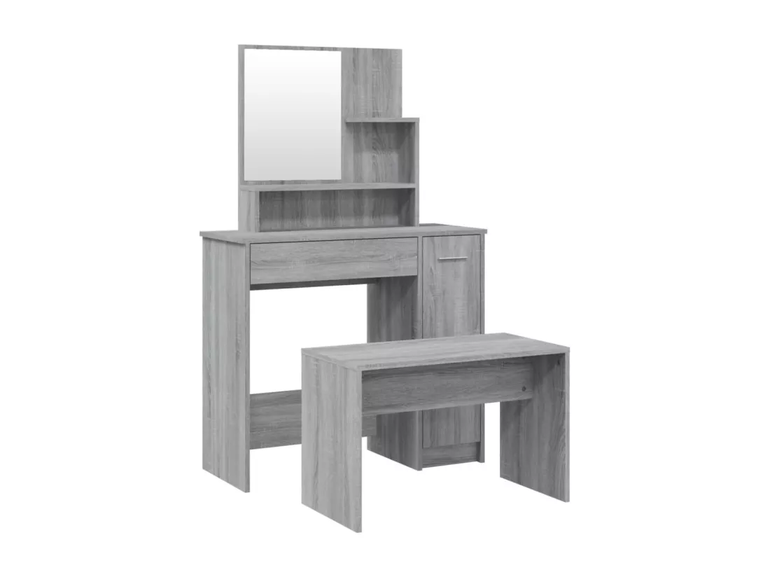 Ensemble de coiffeuse Sonoma gris 86,5x35x136 cm
