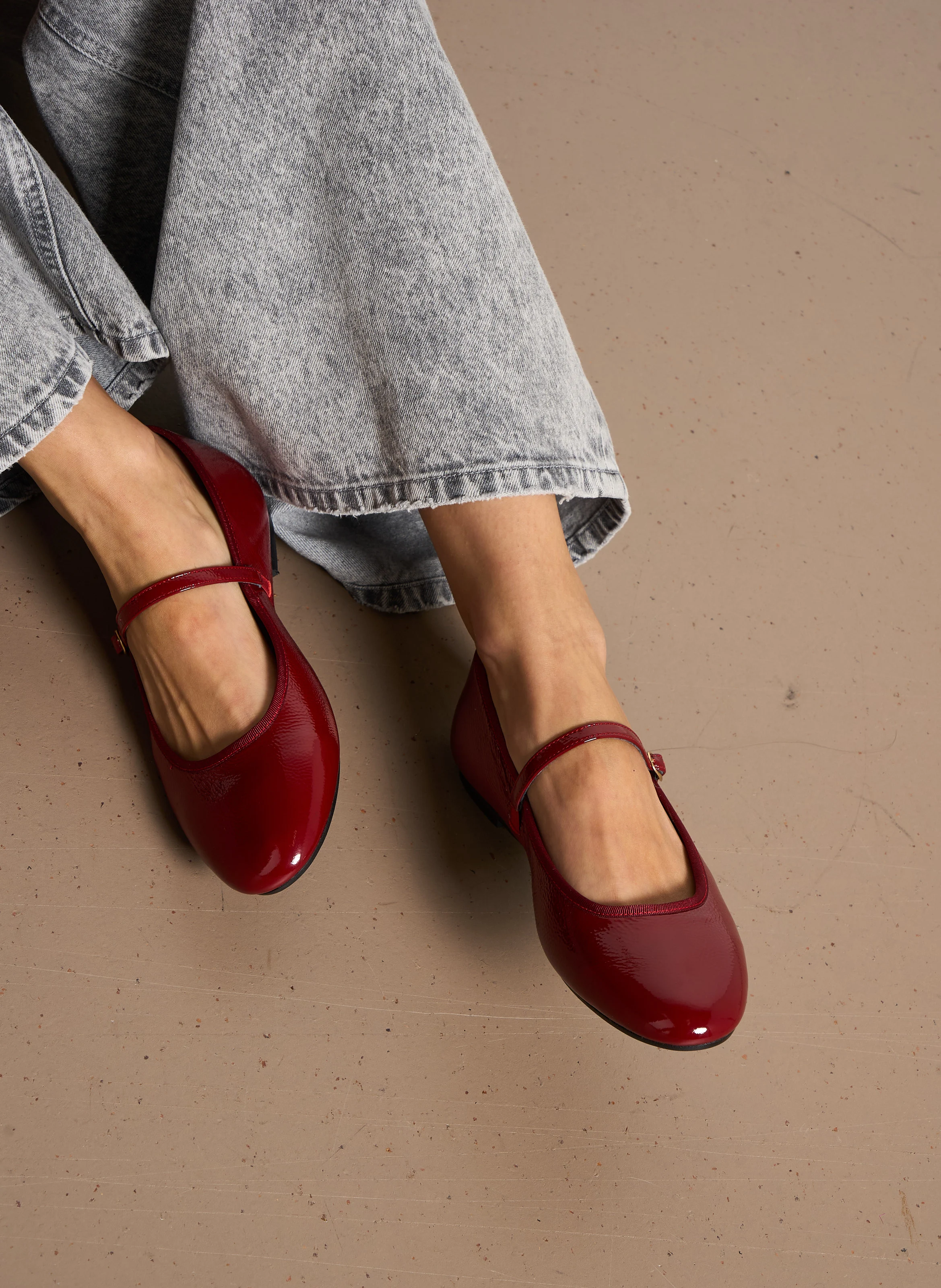DOUCEUR - Ballerines en cuir | Rouge