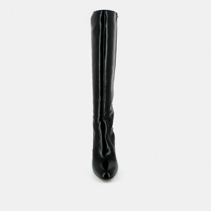 Bottes hautes  en cuir vernis noir