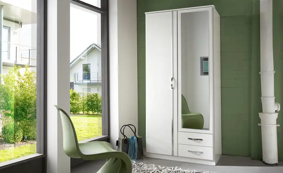 Kleiderschrank Duo 91 cm Weiß