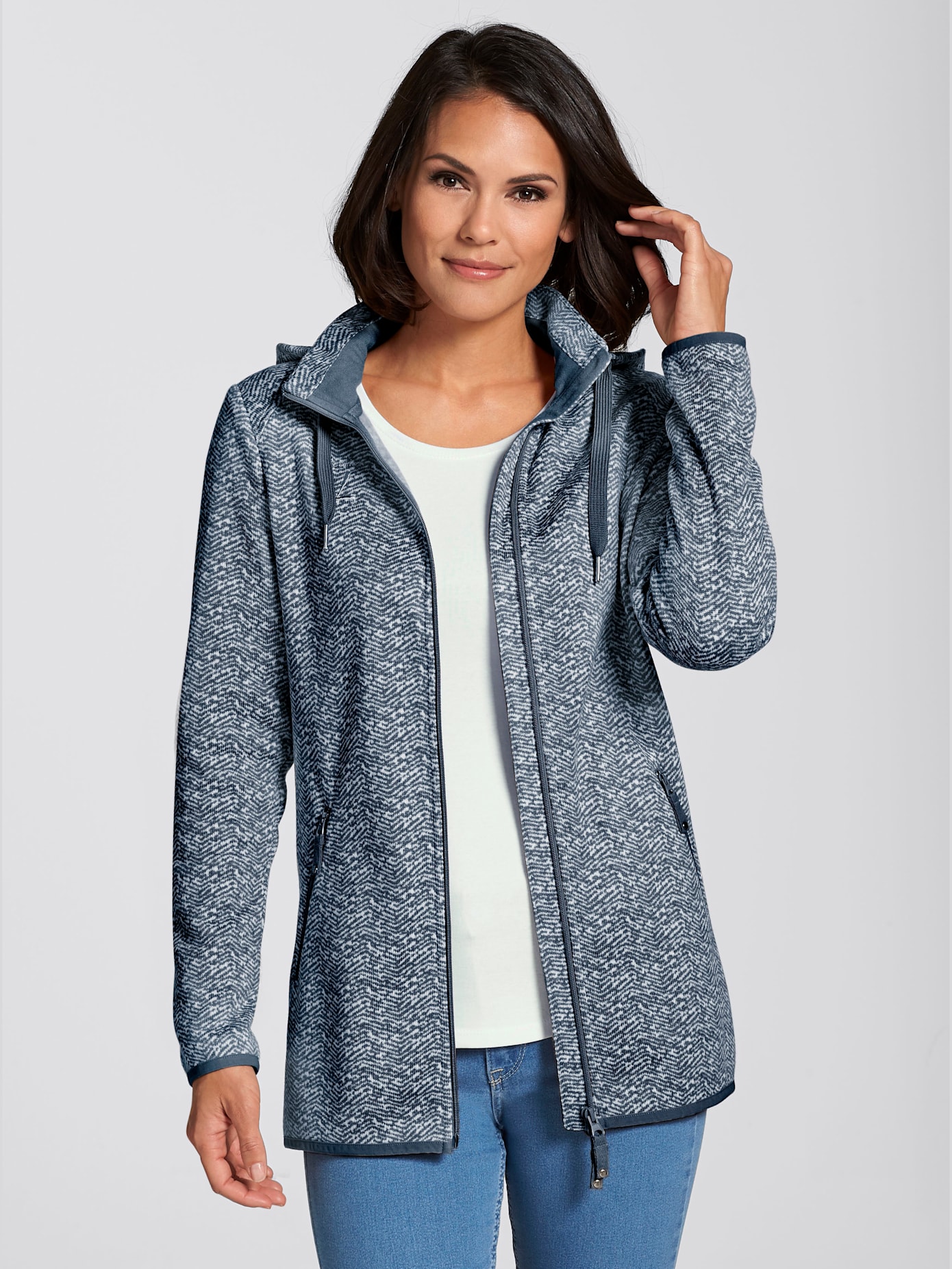 Veste polaire effet tricoté