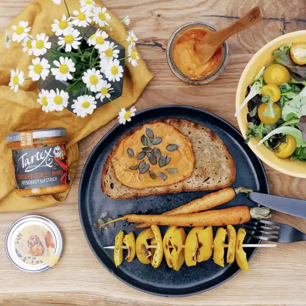 Bio Kürbiskerne gegrillte Paprika Abendbrotaufstrich
