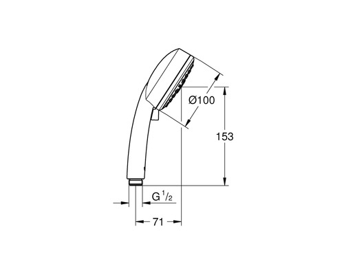 Grohe Quickfix Vitalio Comfort 100 III ronde handdouche Ø 100 mm chroom 26092000
