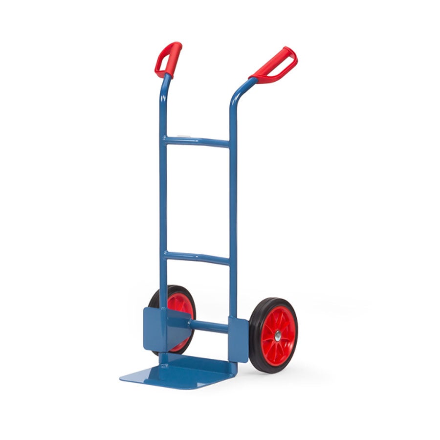 Fetra stalen buiskruiwagen, hoogte 1150 mm, schep 250x320 mm, massieve rubberen banden