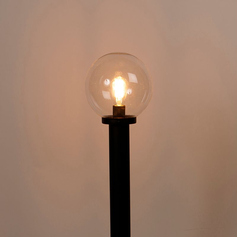 Staande buitenlamp zwart met heldere bol 100 cm IP44 - Sfera