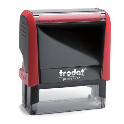 TRODAT Printy 4912 - Tampon personnalisable avec 4 lignes de texte - zone d'impression 47 X 18 MM - rouge