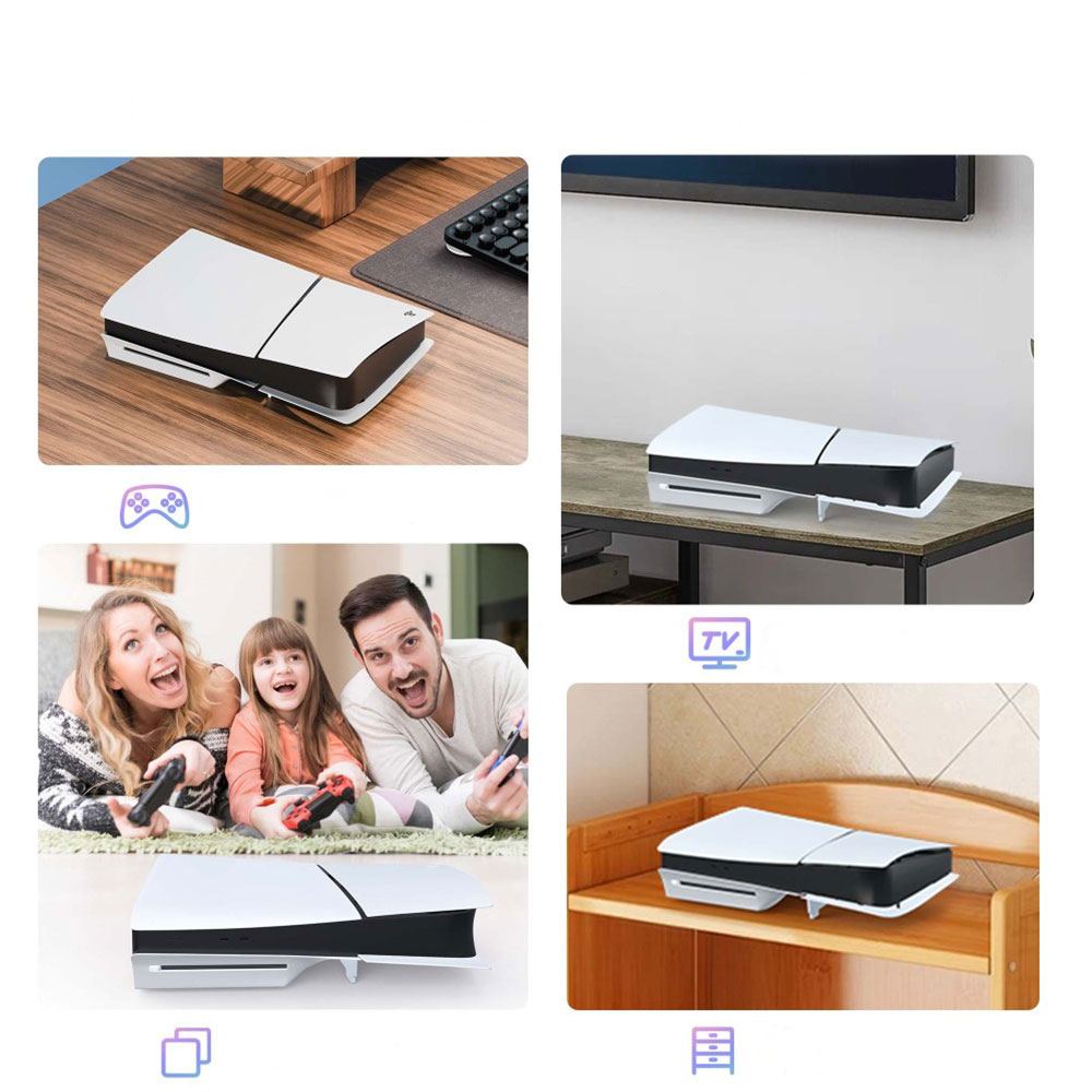 Sony PlayStation 5 PS5 Slim Halterung aus Acryl (Horizontal) - Weiss