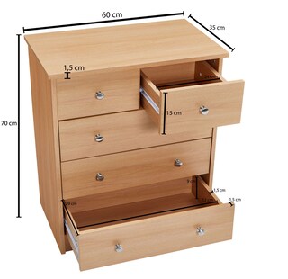 Kommode 60 x 70 x 35 cm Buche-Dekor