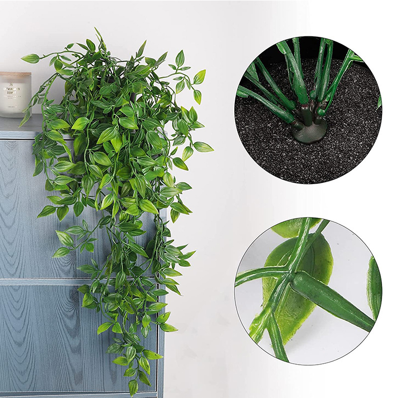 (65cm) Deko Kunstpflanze Philodendron Home Hängende Topfpflanze