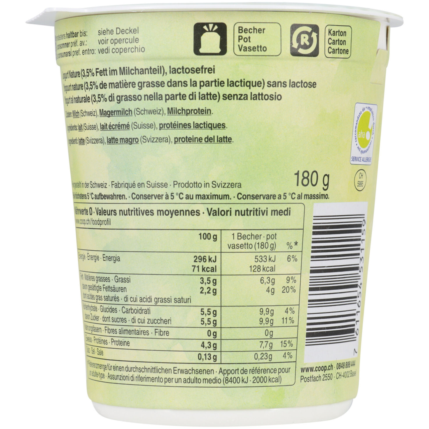 Free From Joghurt Nature lactosefrei 2x180g