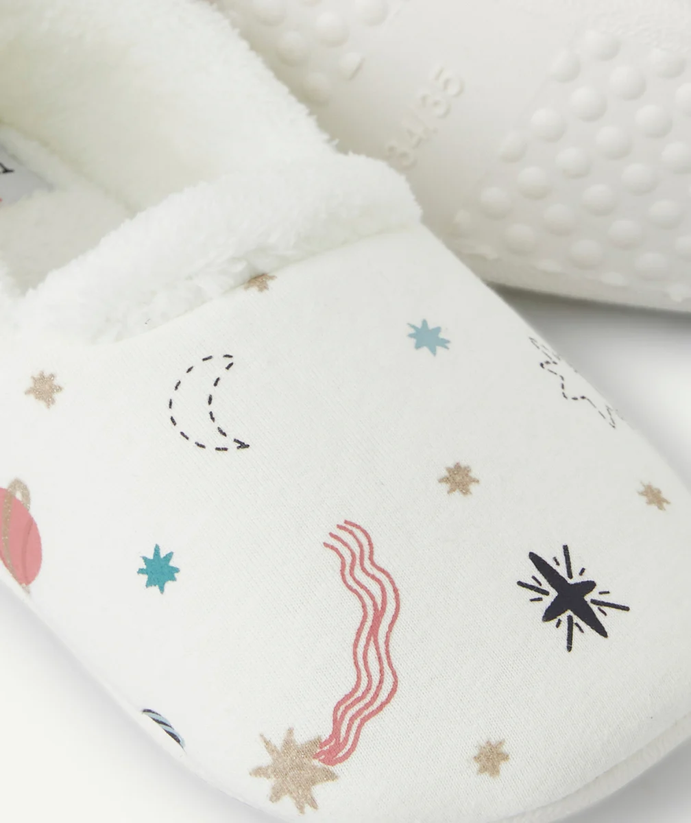CHAUSSONS FILLE BLANCS THÈME GALAXIE