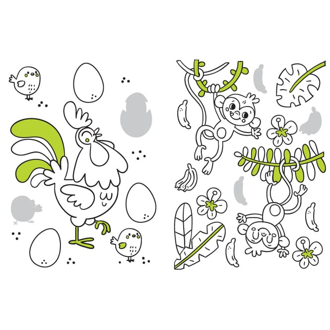 Mein Malbuch mit Glitzerstickern - Tiere