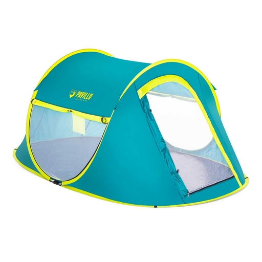 Tenda dobrável para 2 pessoas, feita de poliéster azul, 235x145x100 cm