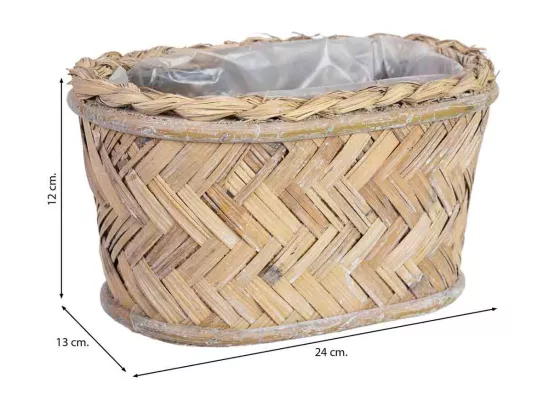Panier ovale marron 24x13x12h cm