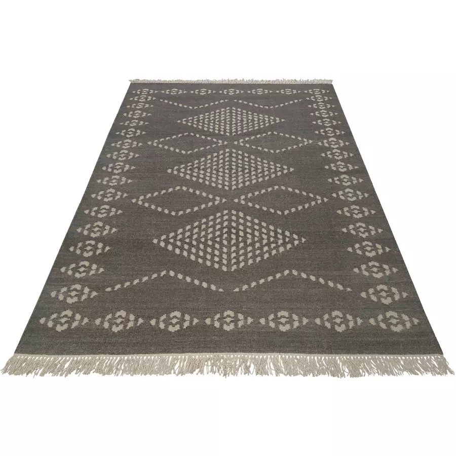 Green Looop Handweb-Teppich Belmont grau
