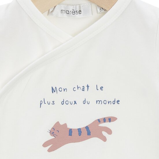 Body à manches courtes   Écru Pétale        de               Marèse