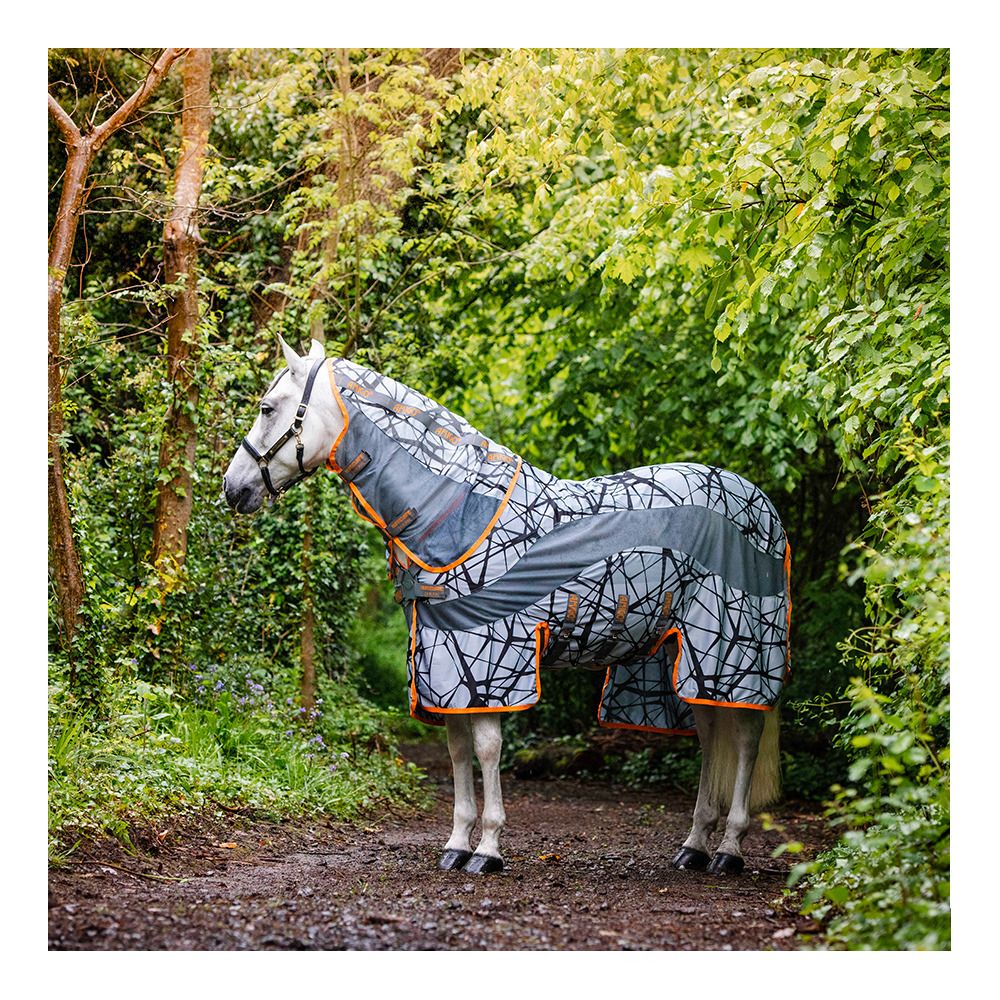 Horseware AMIGO CAMOFLY - Chemise anti-mouches + couvre-cou grey/orange