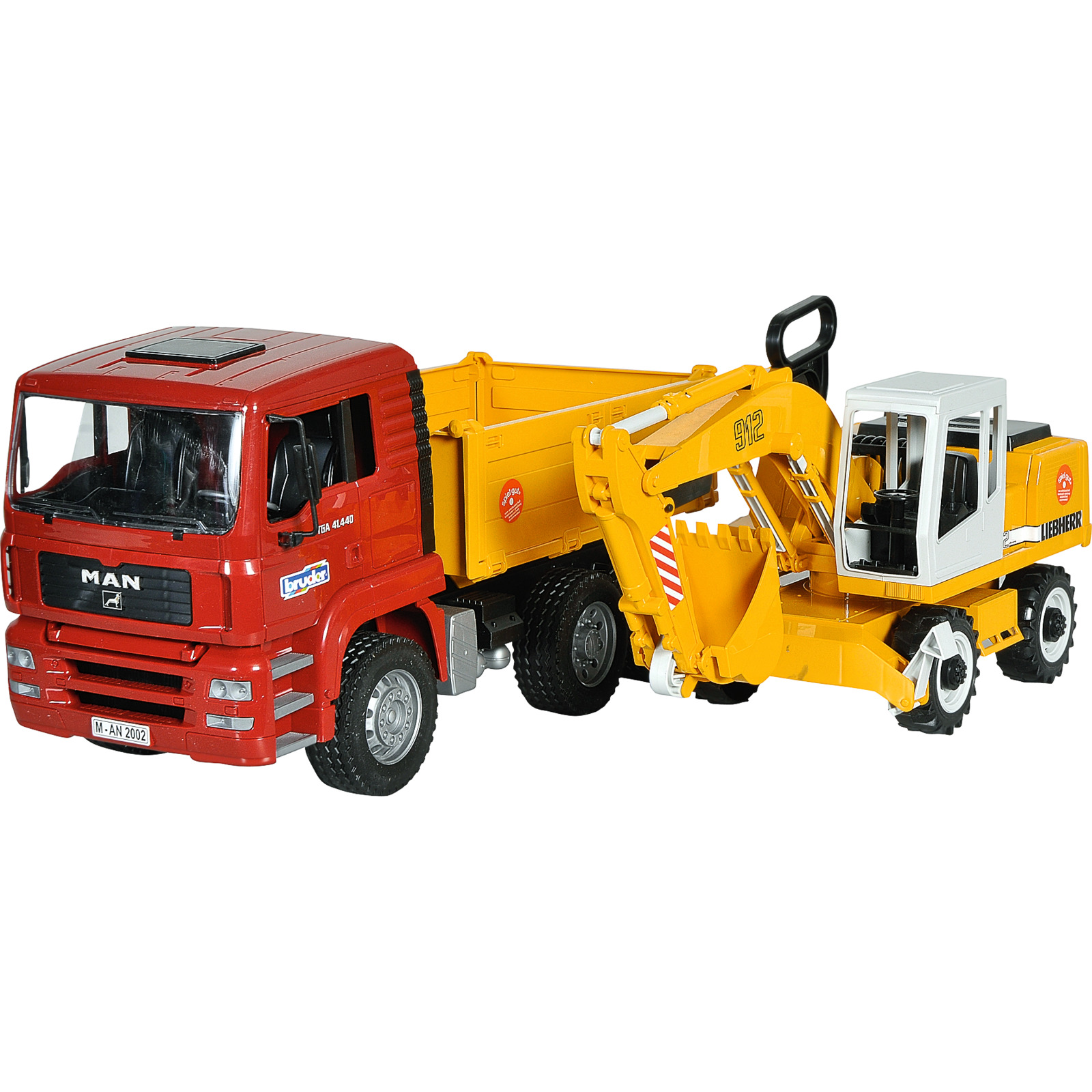Bruder Man TGA Kipp-LKW mit Bagger