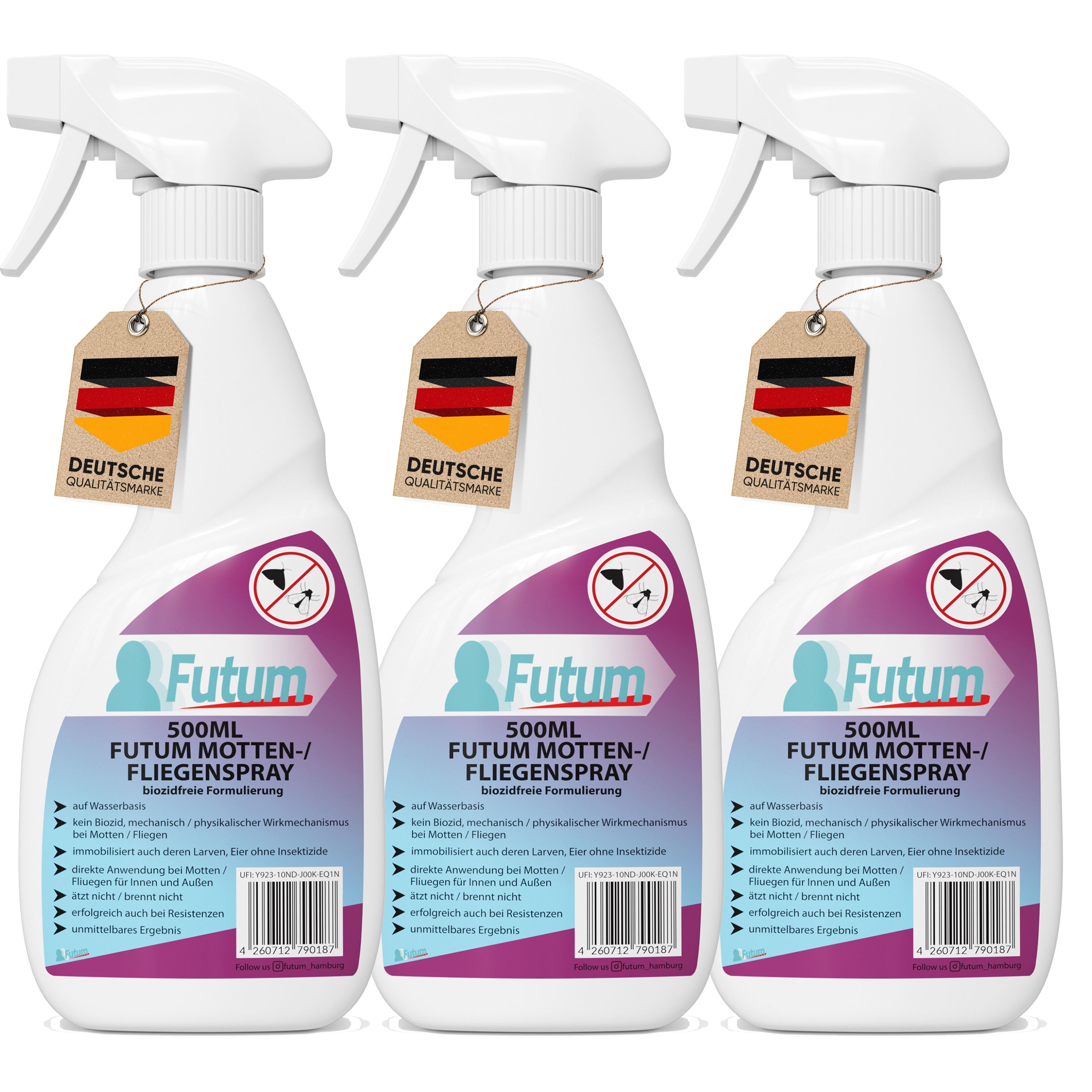FUTUM 3x500ml Motten- / Fliegenspray