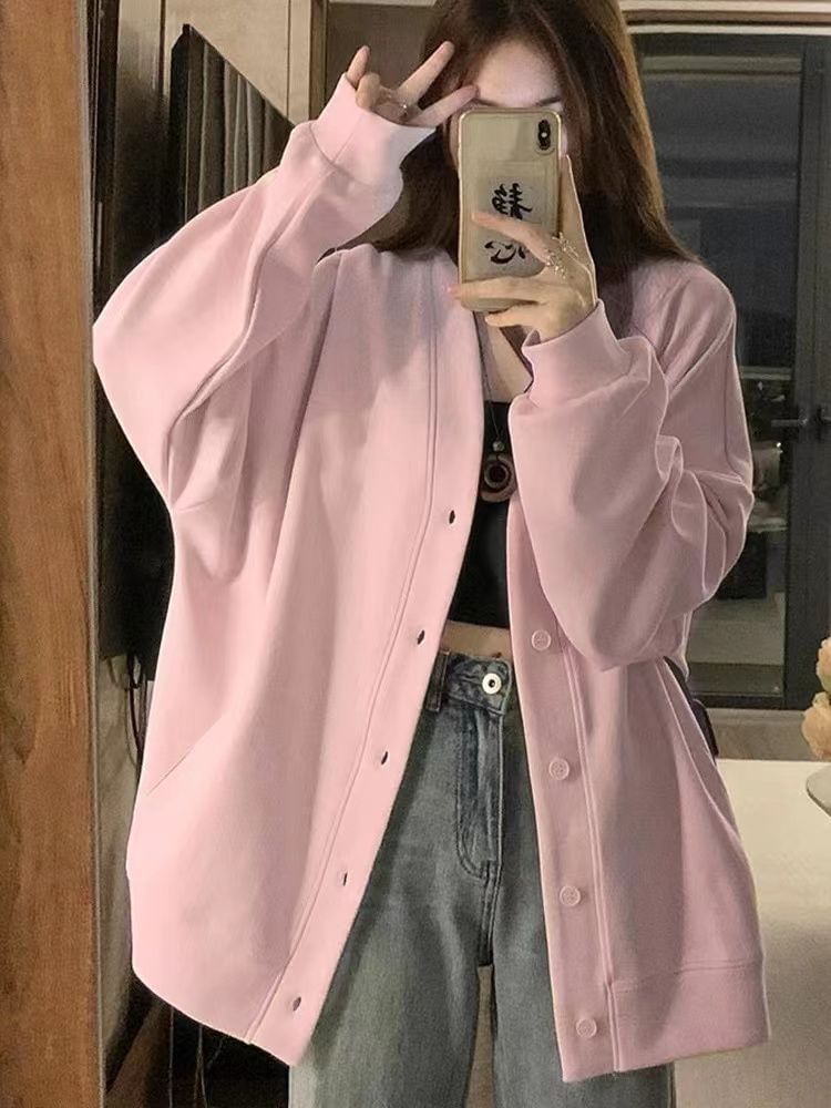 Dovitade - V-hals effen oversized bomberjack