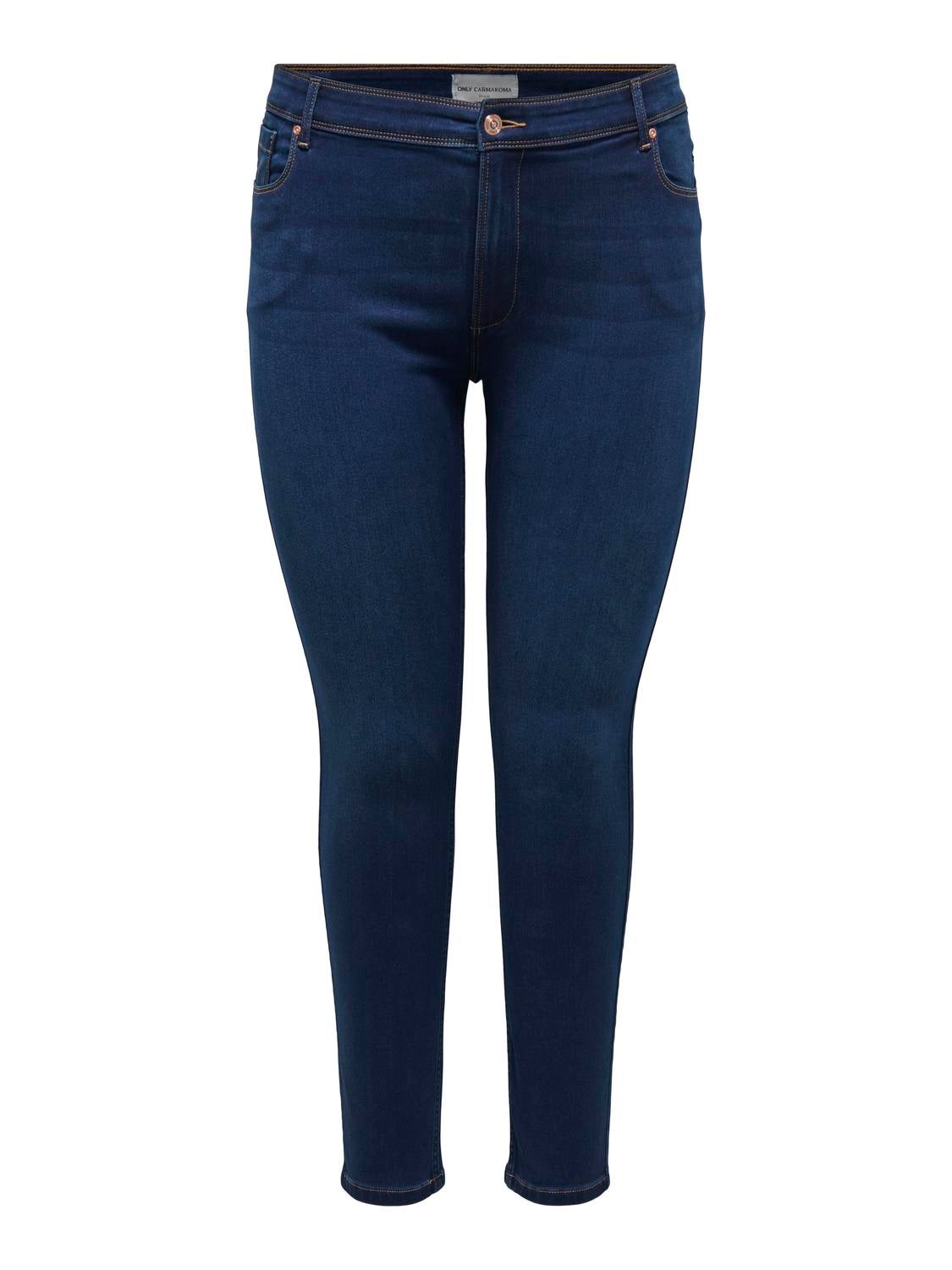 CARULTIMATE Mittlere Taille Skinny Fit Jeans Dark Blue Denim