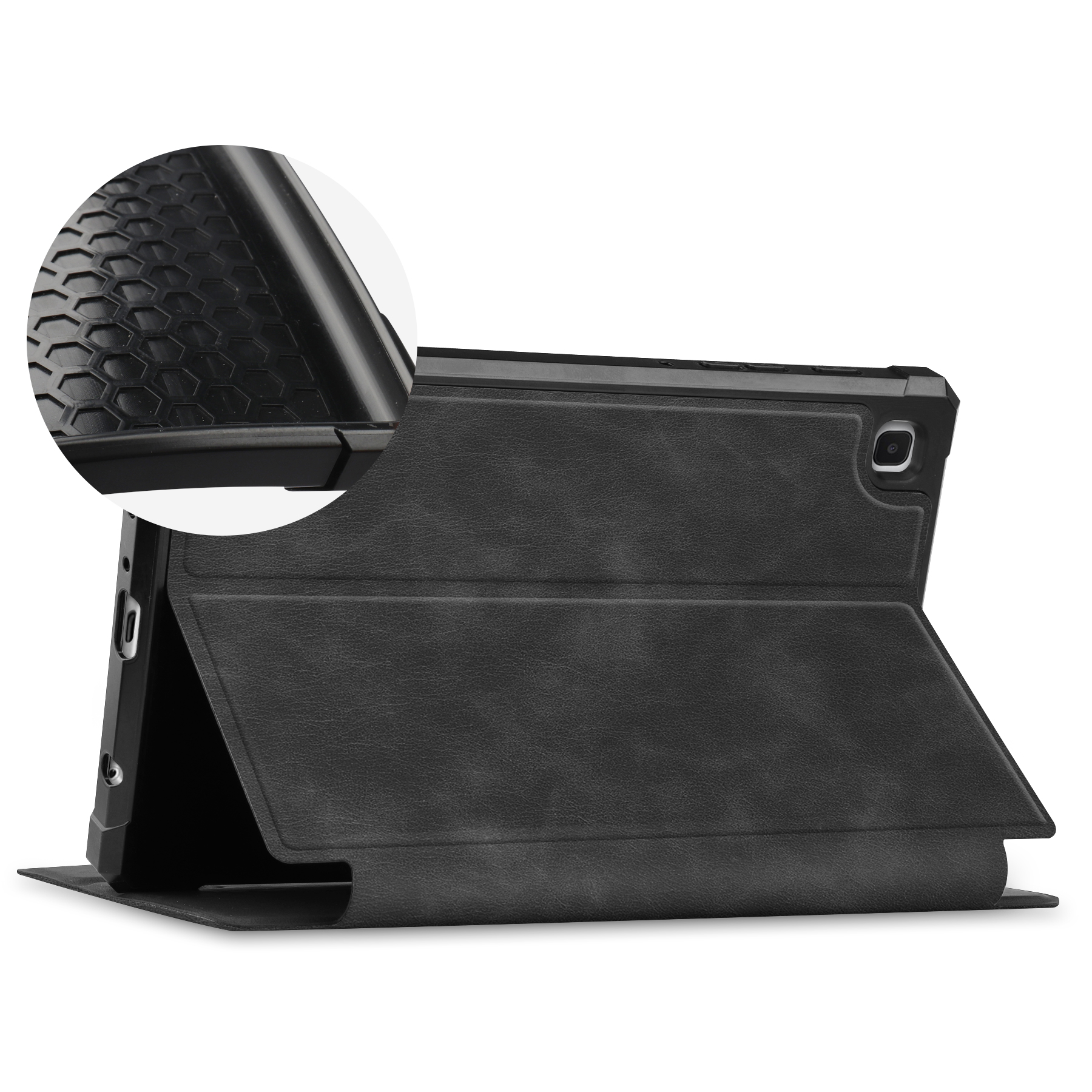 Samsung Galaxy Tab A 8.0 (2019) Vintage Leder Tasche Smart Case Hülle - Schwarz