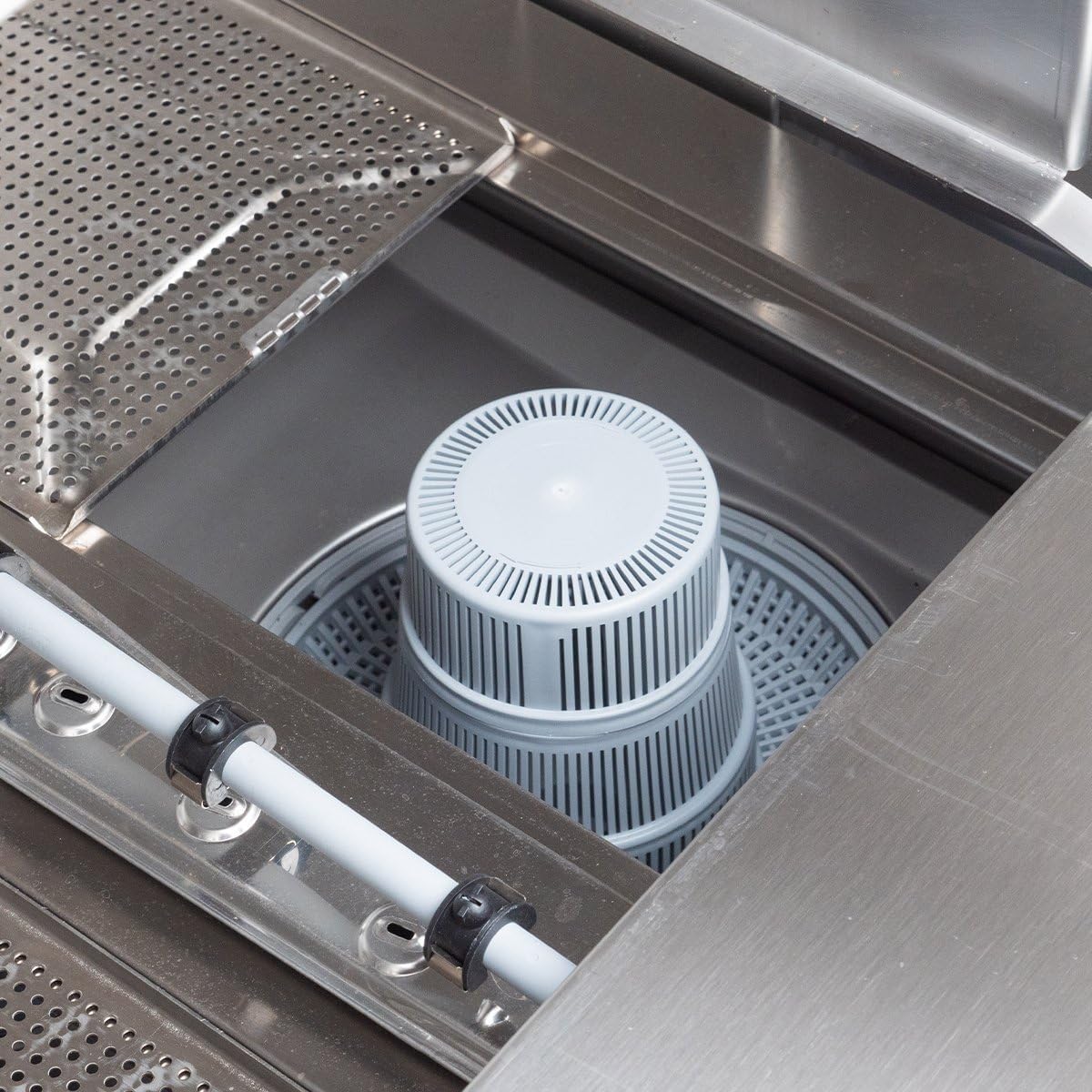 Geschirrspülmaschine HYPRO-GSM50SL | Korb 50×50 cm | Geschirrspüler für Gastronomie | mit Reiniger- & Klarspüldosierer | Ablauf- & Drucksteigerungspumpe | 230 V | Edelstahl | Made in Europe
