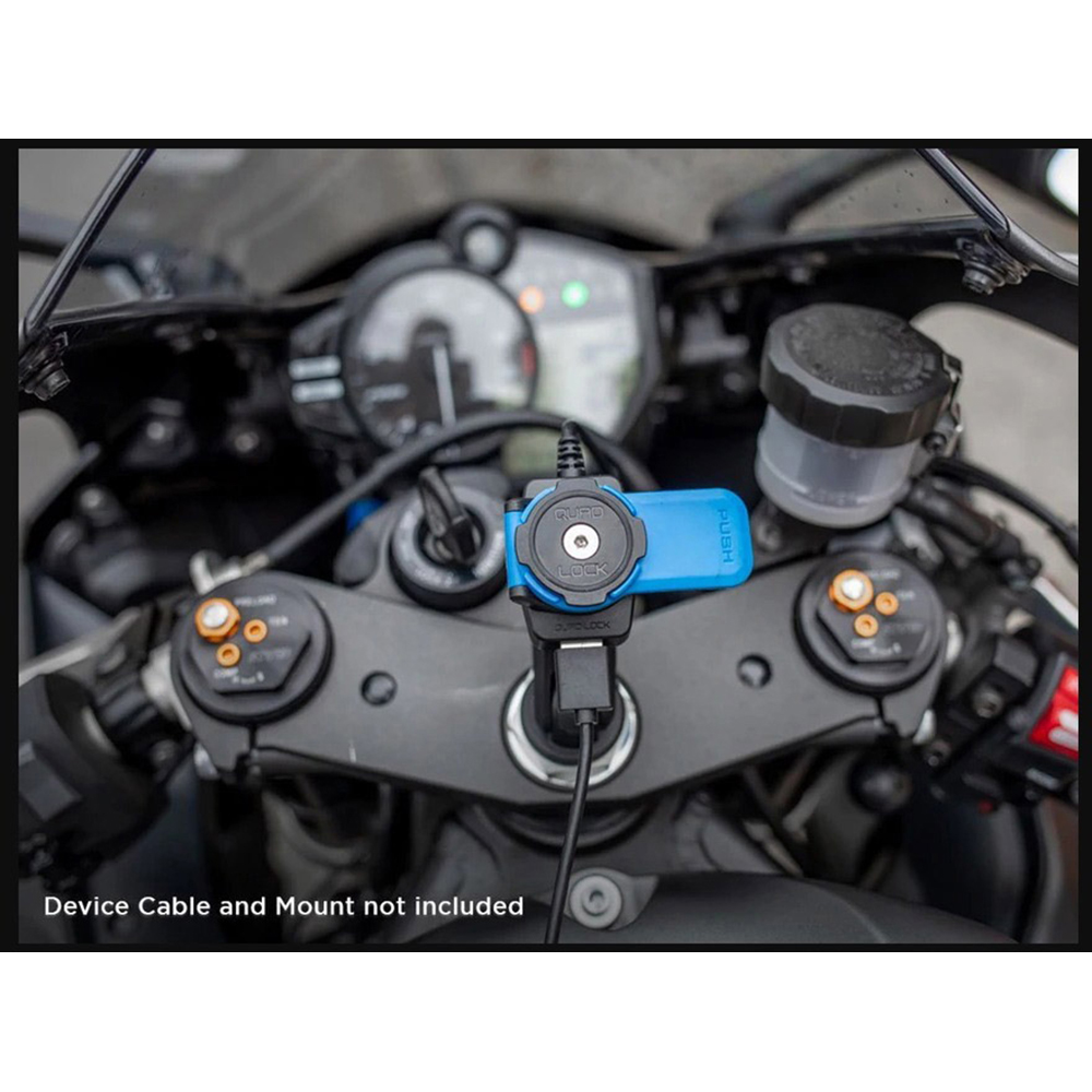Quad Lock - Chargeur USB Moto Noir