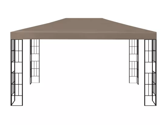 Tonnelle avec guirlande lumineuse à LED 4x3 m Taupe