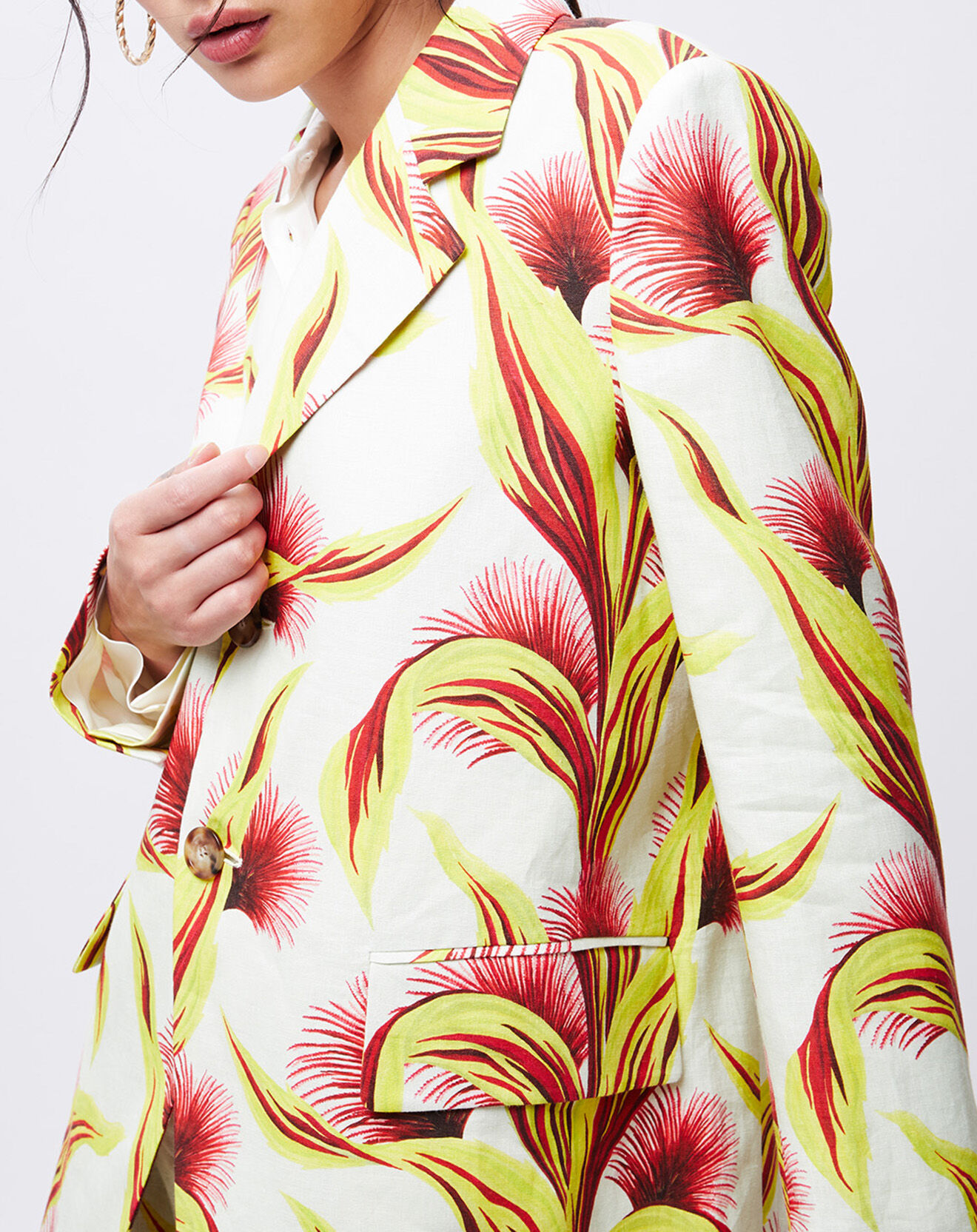 John Galliano Veste 100% Lin Lisa multicolore